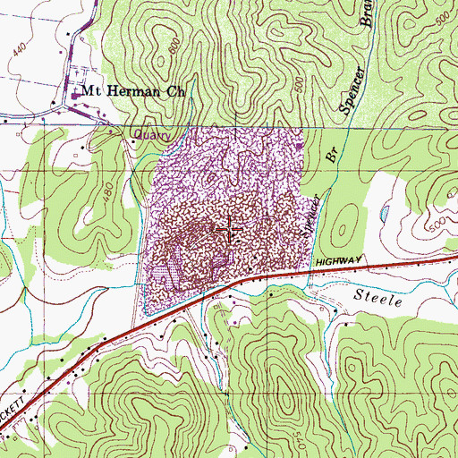 Topographic Map of Bain Cemetery, TN
