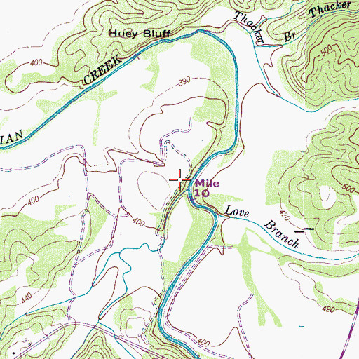 Topographic Map of Beasley Cemetery, TN