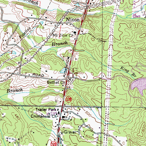 Topographic Map of Bethel Cemetery, TN