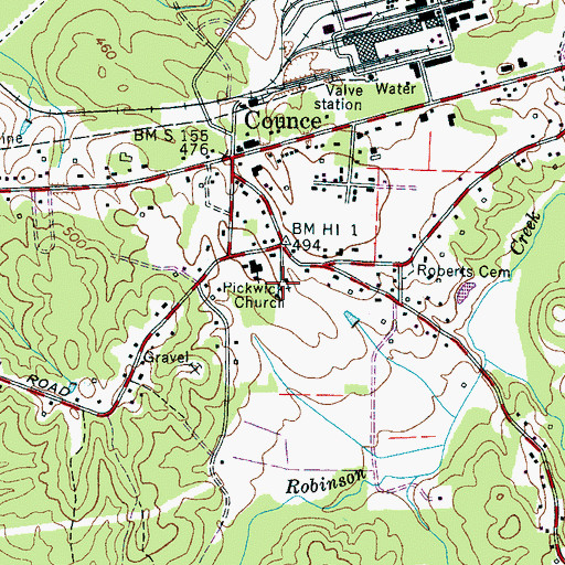 Topographic Map of Bethel Church, TN
