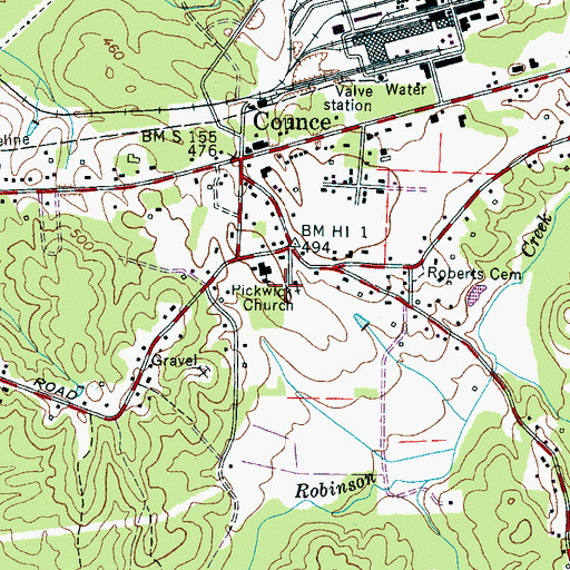 Topographic Map of Bethel School (historical), TN