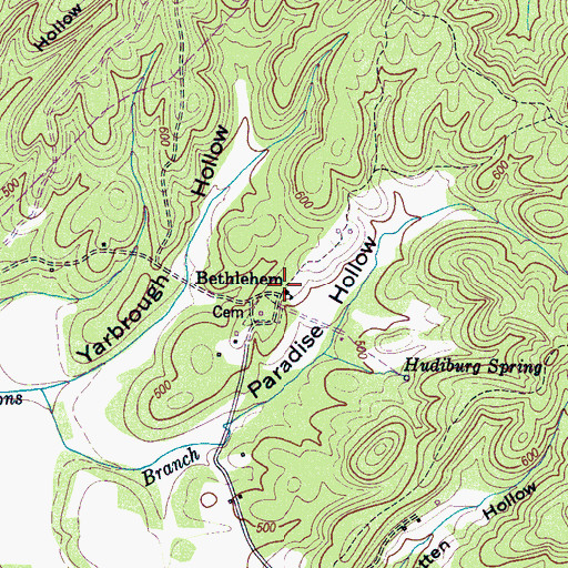 Topographic Map of Bethlehem School (historical), TN