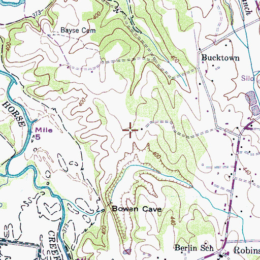 Topographic Map of Breckenridge Cemetery, TN
