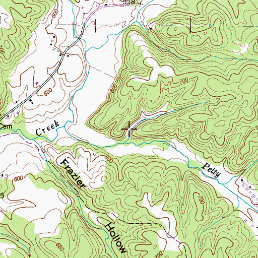 Topographic Map of Cave Hollow Cemetery, TN