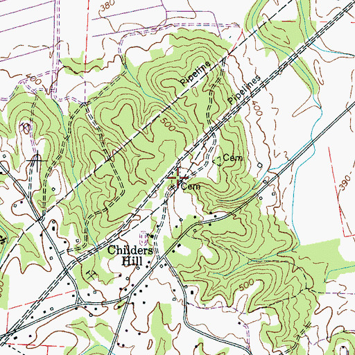 Topographic Map of Childers Hill Cemetery, TN