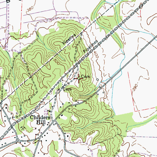 Topographic Map of Childers Hill Cemetery, TN