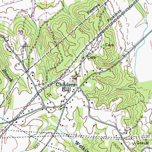 Topographic Map of Childers Hill School (historical), TN