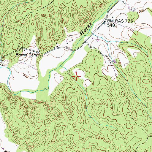 Topographic Map of Church Cemetery, TN