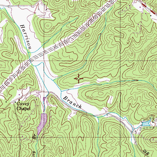 Topographic Map of Covey Cemetery, TN