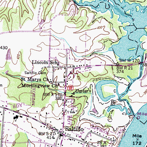 Topographic Map of Centerview School (historical), TN
