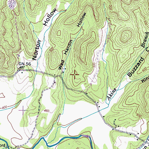 Topographic Map of Davis Cemetery, TN