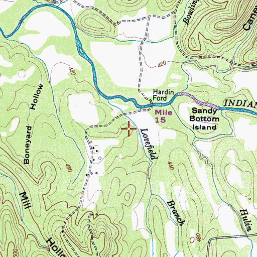 Topographic Map of Dick Hardin Cemetery, TN