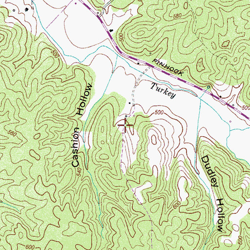 Topographic Map of Dickson Cemetery, TN