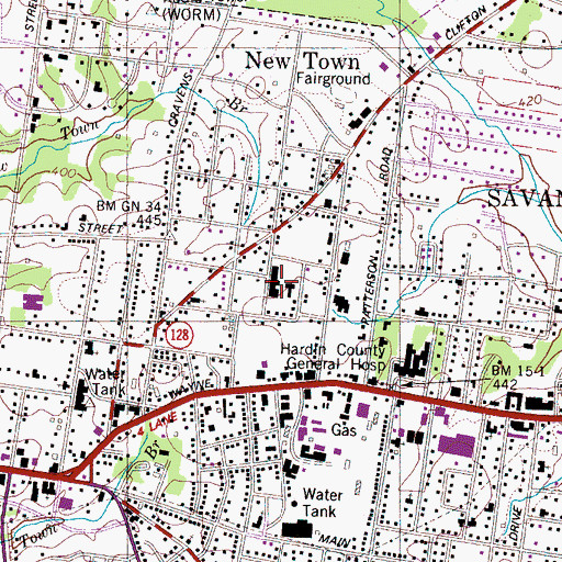 Topographic Map of Dunbar High School (historical), TN