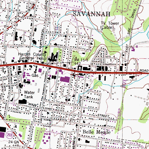 Topographic Map of Foursquare Church, TN