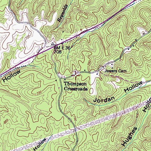Topographic Map of Franks Cemetery, TN