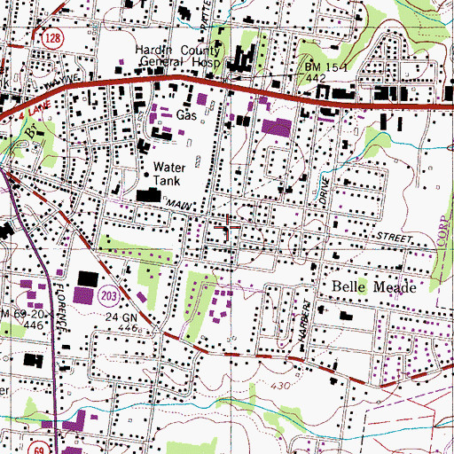 Topographic Map of First Church of God, TN