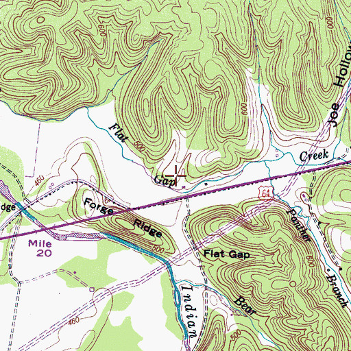 Topographic Map of Gilmore Cemetery, TN