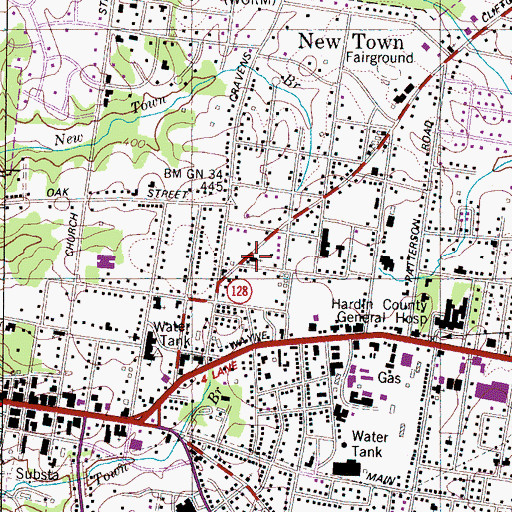 Topographic Map of Graham Chapel Christian Methodist Episcopal Church, TN