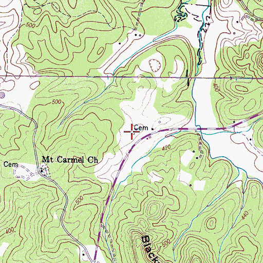 Topographic Map of Hardin Cemetery, TN