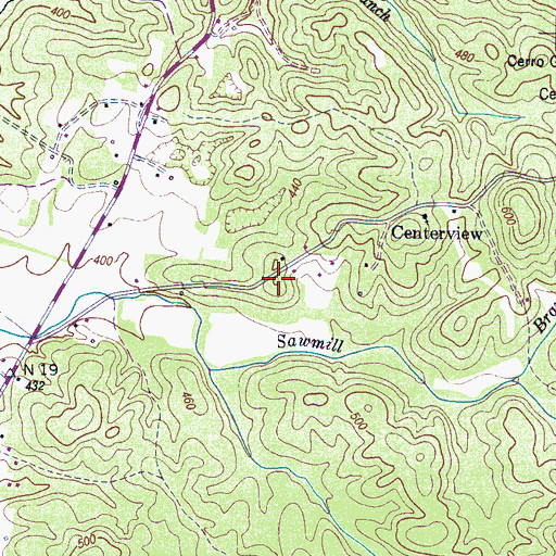 Topographic Map of Hardin Cemetery, TN