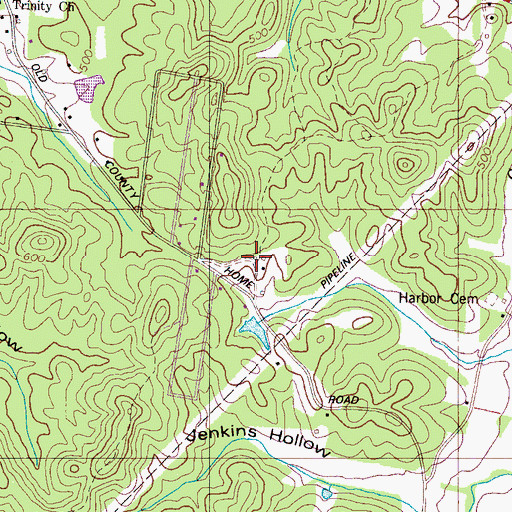 Topographic Map of Hardin County Farm (historical), TN