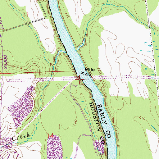 Topographic Map of Rock Falls, AL