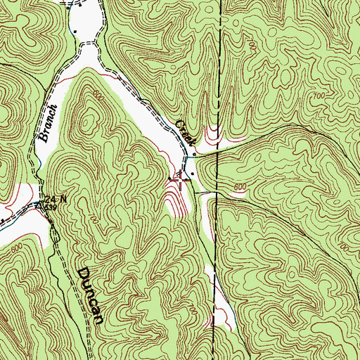 Topographic Map of Harville Cemetery, TN