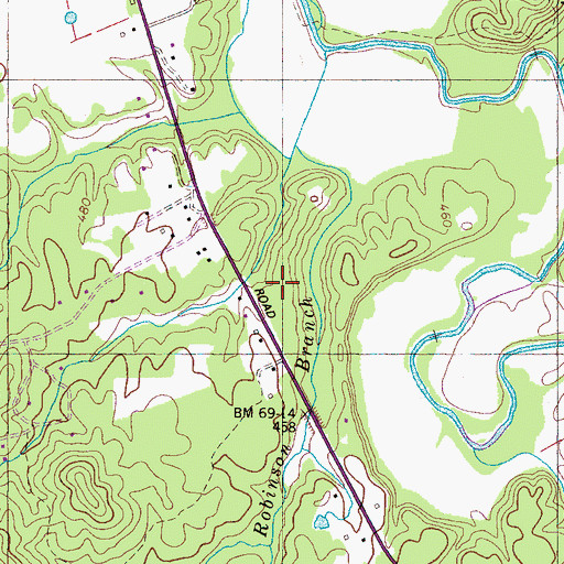 Topographic Map of Holt Cemetery, TN