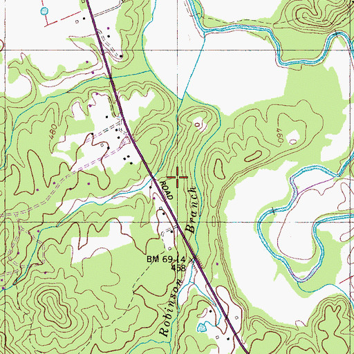 Topographic Map of Holt Cemetery, TN