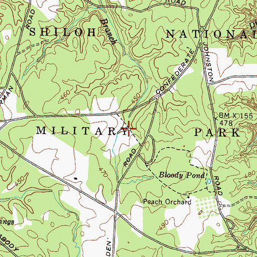 Topographic Map of Hornets Nest, TN