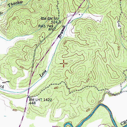 Topographic Map of Howe Cemetery, TN