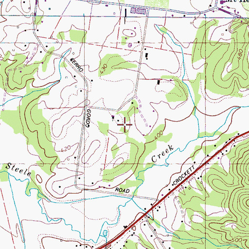 Topographic Map of Hurst Cemetery, TN
