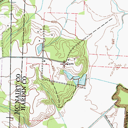 Topographic Map of Jones Cemetery, TN