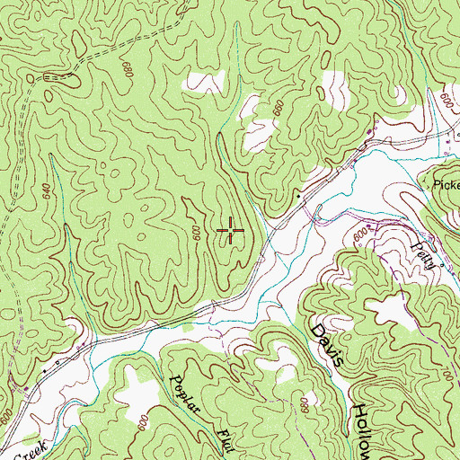 Topographic Map of King Cemetery, TN