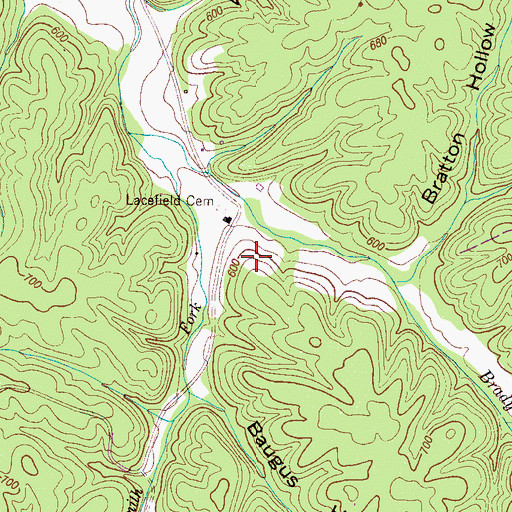 Topographic Map of Lacefield Cemetery, TN