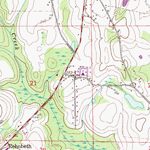 Topographic Map of Roland, AL