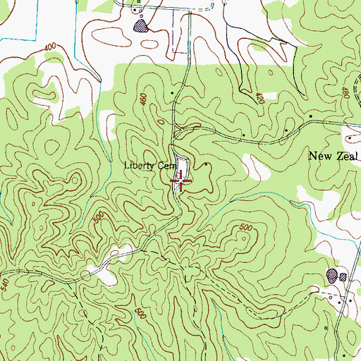 Topographic Map of Liberty Church (historical), TN