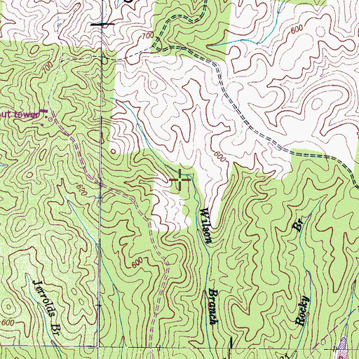 Topographic Map of Looney Cemetery, TN