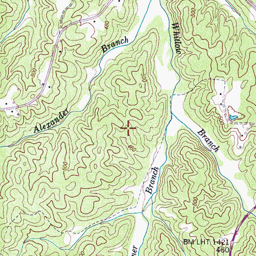 Topographic Map of Martin Cemetery, TN