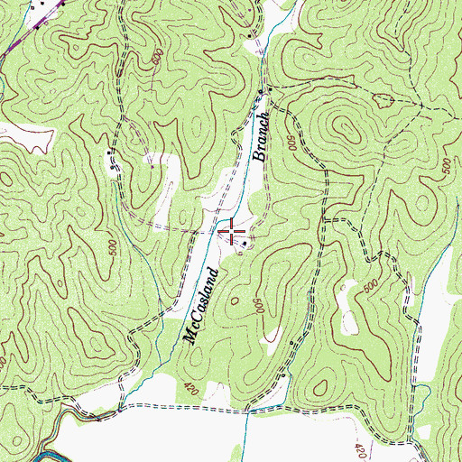 Topographic Map of McCasland Cemetery, TN