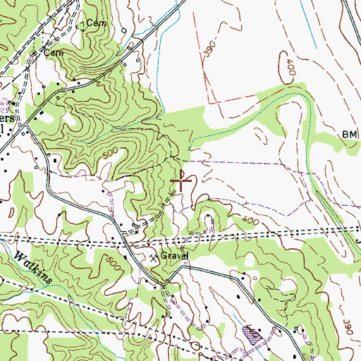 Topographic Map of McDonald Cemetery, TN