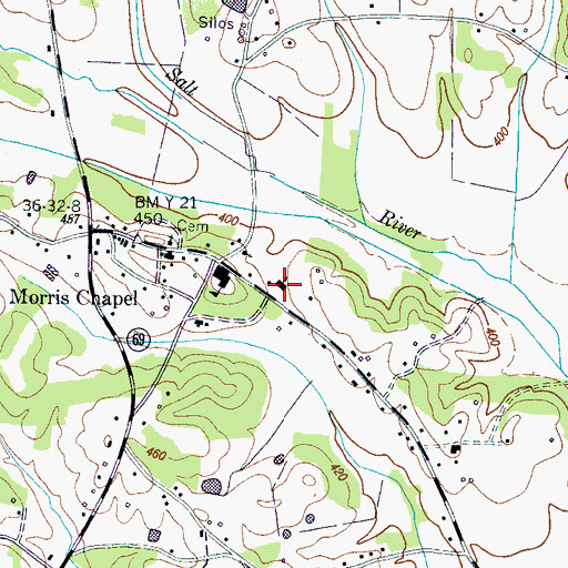 Topographic Map of Morris Chapel Baptist Church, TN