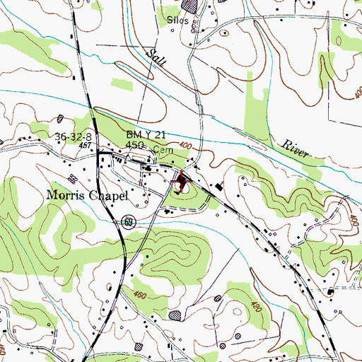 Topographic Map of Morris Chapel School, TN