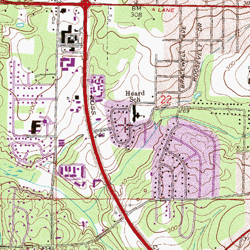 Topographic Map of Ross Heights, AL