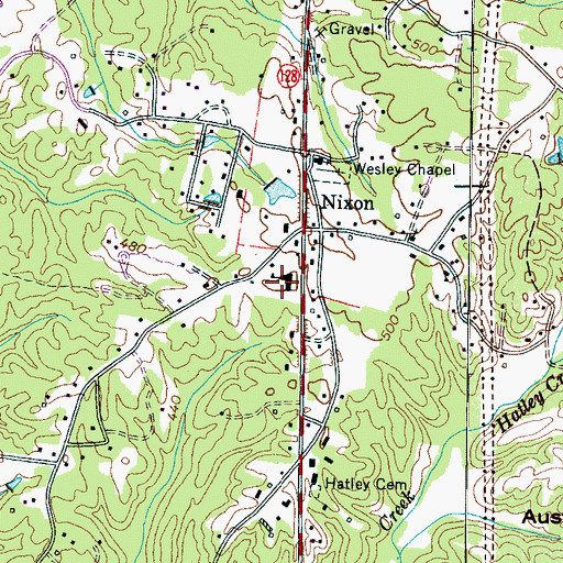 Topographic Map of Nixon Elementary School, TN