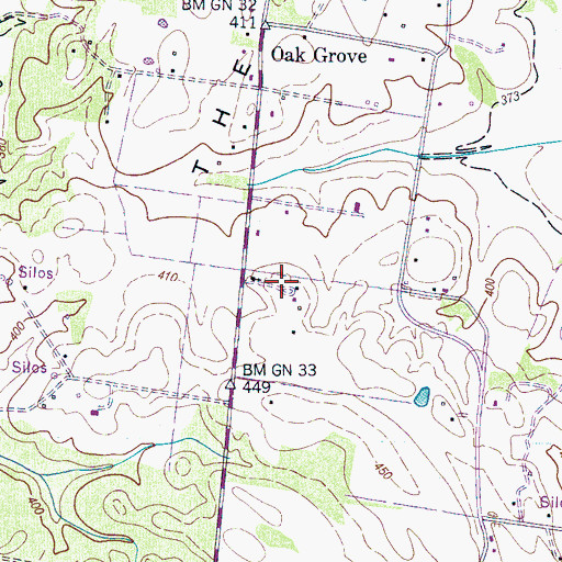 Topographic Map of Oak Grove School (historical), TN