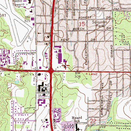 Topographic Map of Saint Columba Catholic Church, AL