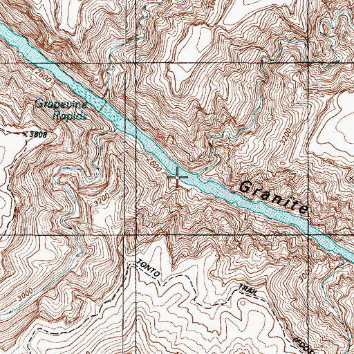 Topographic Map of Vishnu Creek, AZ