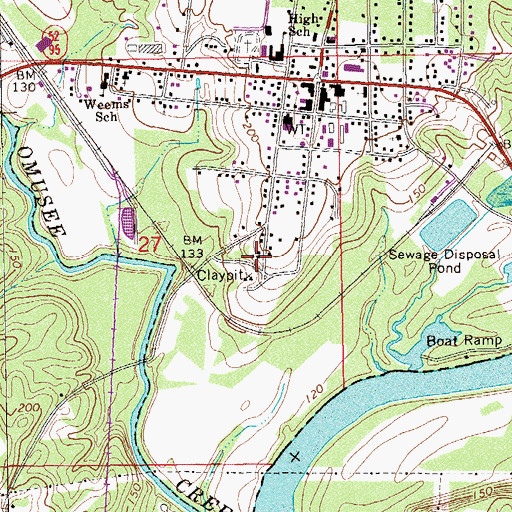 Topographic Map of Saint Luke Methodist Church, AL